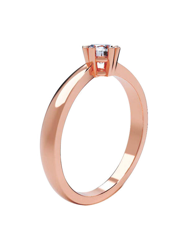 Anillo de Compromiso en Oro Rosa 10K con Circon... image number null