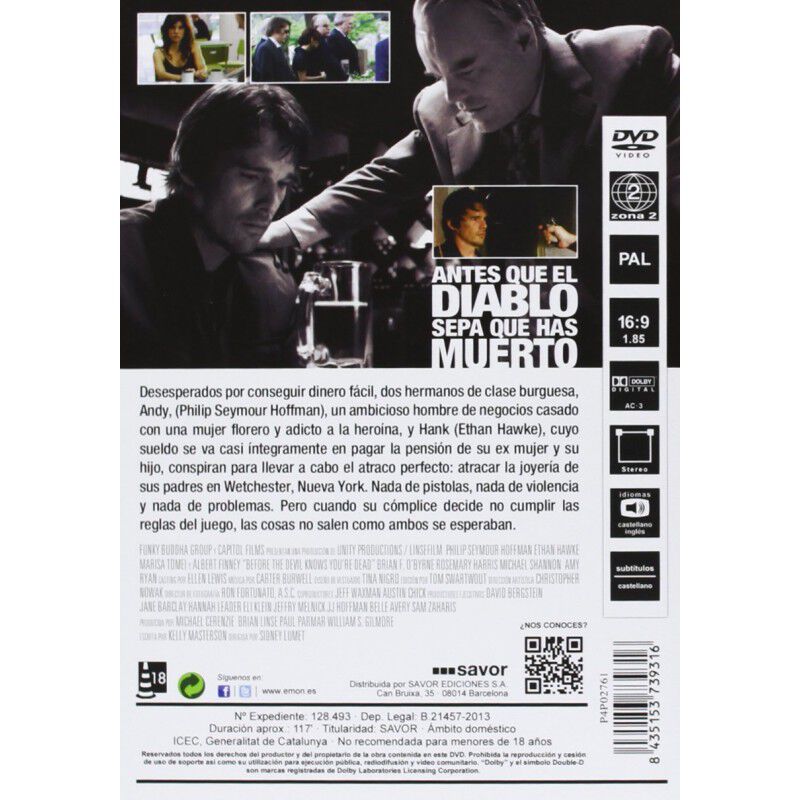 Antes Que El Diablo Sepa Que Has Muerto [DVD] (... image number null