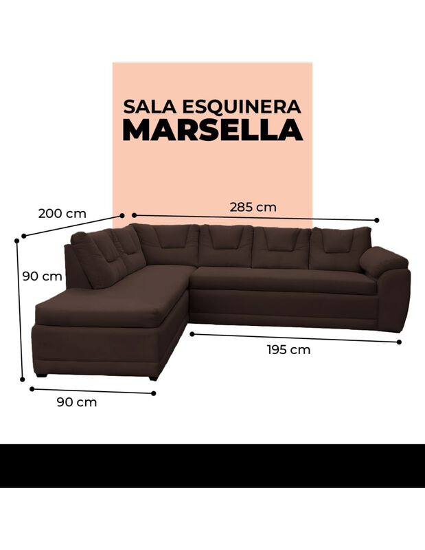 Sala Esquinera  Marsella, Sof&aacute; de 3 Plazas y Ch... image number null