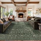 Alfombra De &Aacute;rea Rugxara 274x305 Cm Verde Lavable Vintage