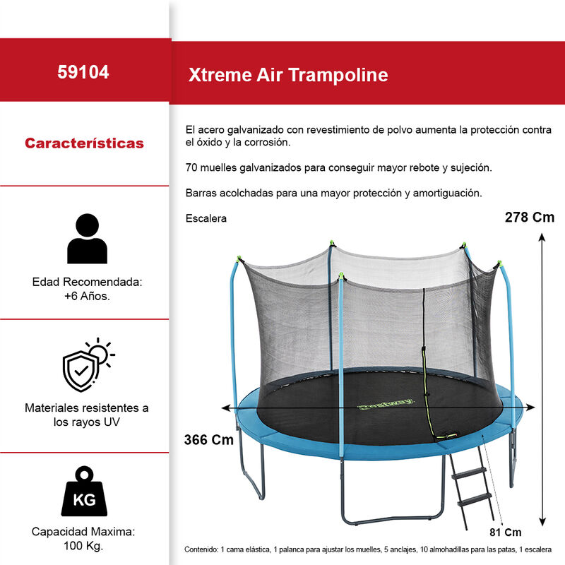 Trampolín Bestway Xtreme Air C/red Tumbling 3.6... image number null