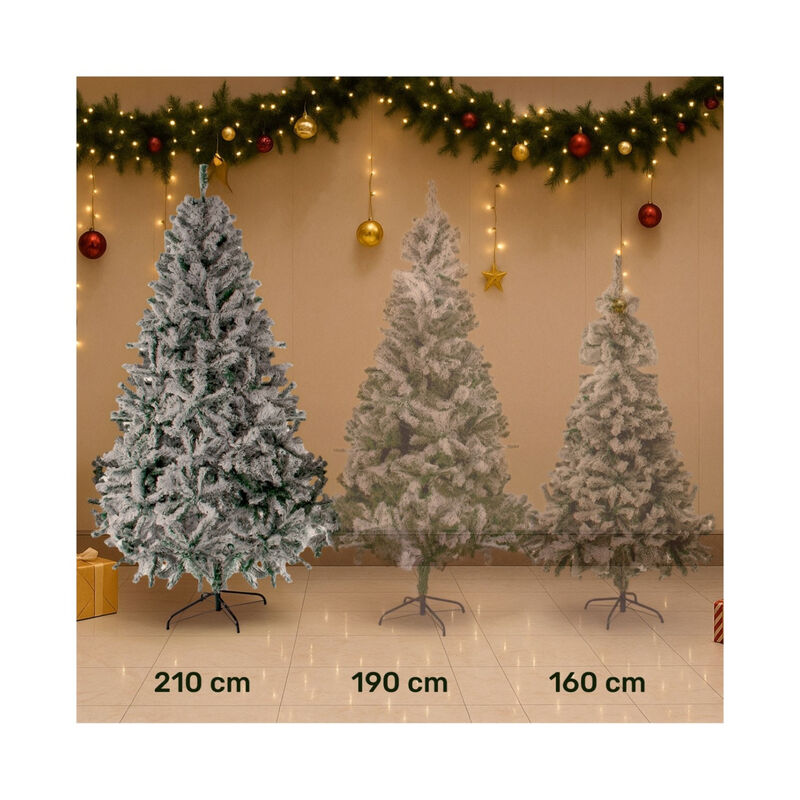 Arbol Navidad Nevado 2.10m Pino Navide&ntilde;o Copos ... image number null