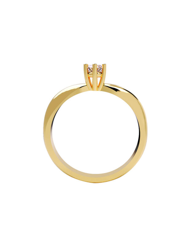 Anillo de Compromiso en Oro Amarillo 10K con Ci... image number null