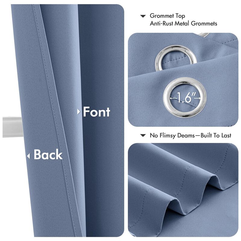 Cortinas Miulee 102x160 Cm Azul Denim - Juego D... image number null