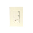 10 Pack Placa de 3 Módulos 2 Apagadores y 1 contacto color Marfil  iGoto