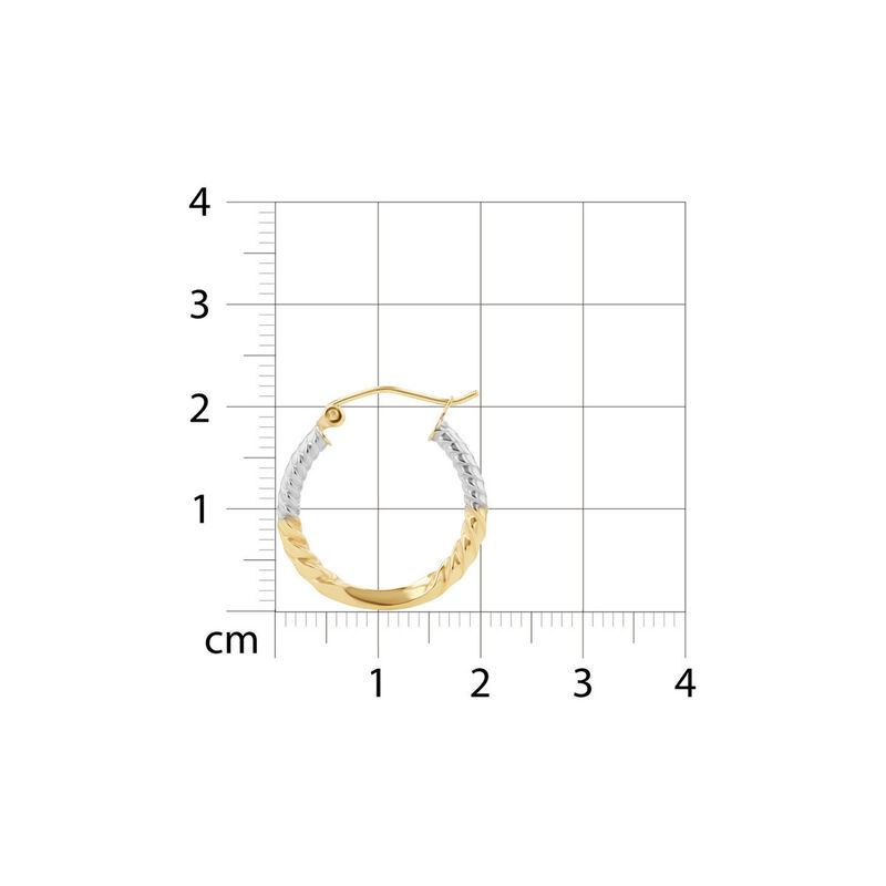 Arracadas De Oro Amarillo Y Blanco 10K (15 Mm A... image number null