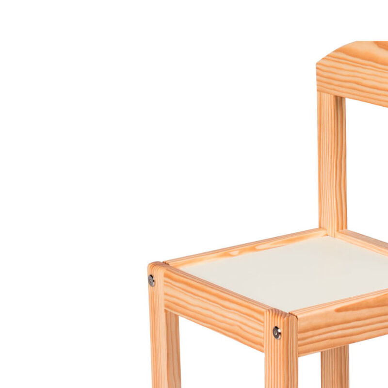 Silla Infantil Moderna de Madera Blanca image number null