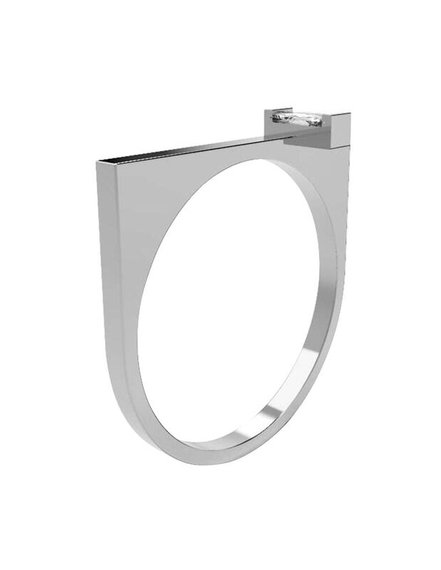 Anillo de Compromiso en Oro Blanco 10K con Circ... image number null