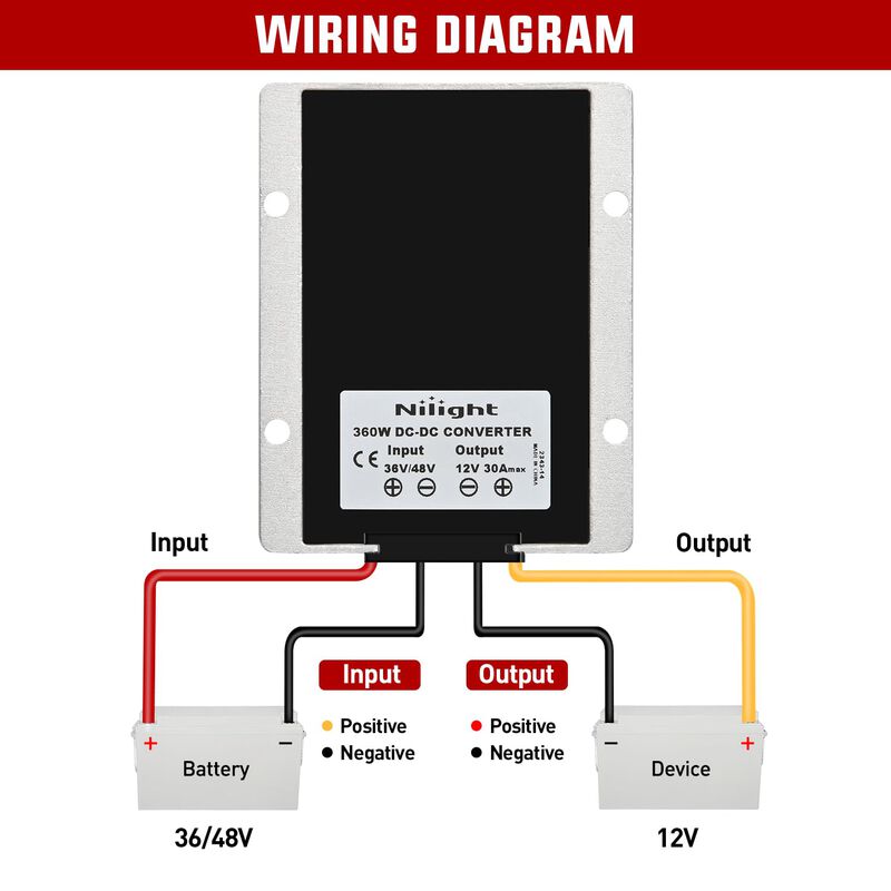 Convertidor De Voltaje Nilight De 48 V/36 V A 1... image number null