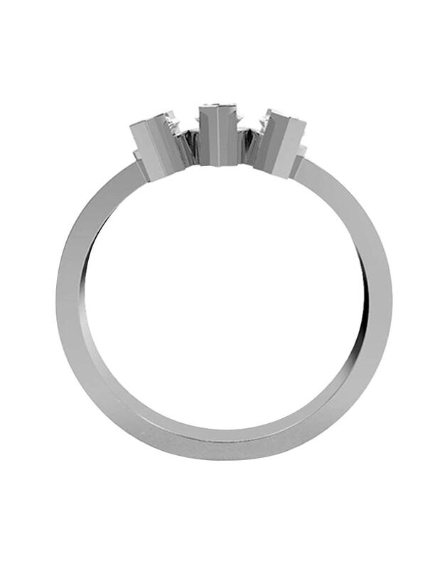 Anillo de Compromiso en Oro Blanco 10K con Circ... image number null