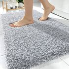 Alfombra De Ba&ntilde;o Olanly 30x20 Cm Microfibra Secado R&aacute;pido Gris/blanco