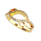 Anillo de Compromiso en Oro Amarillo 10K con Circonia -  Talla:7.5/ FJ678-10Y-CZ-75
