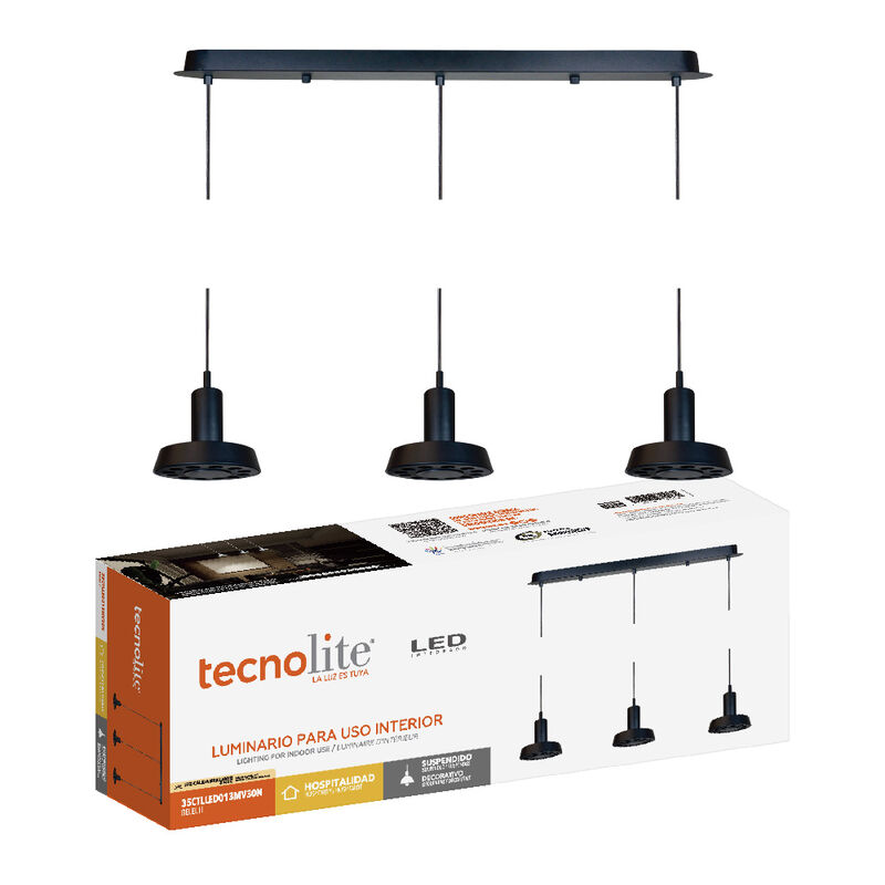 Lámpara Colgante LED de Metal 1.50 m de Altura,... image number null