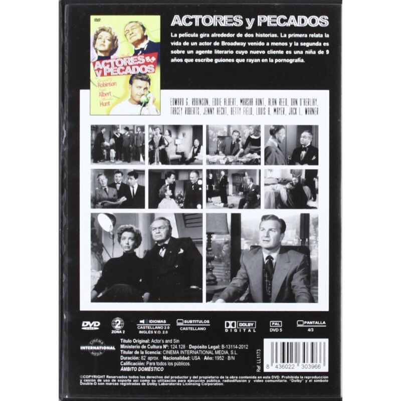 Actores Y Pecados [dvd]  1952 Actor's And Sin image number null
