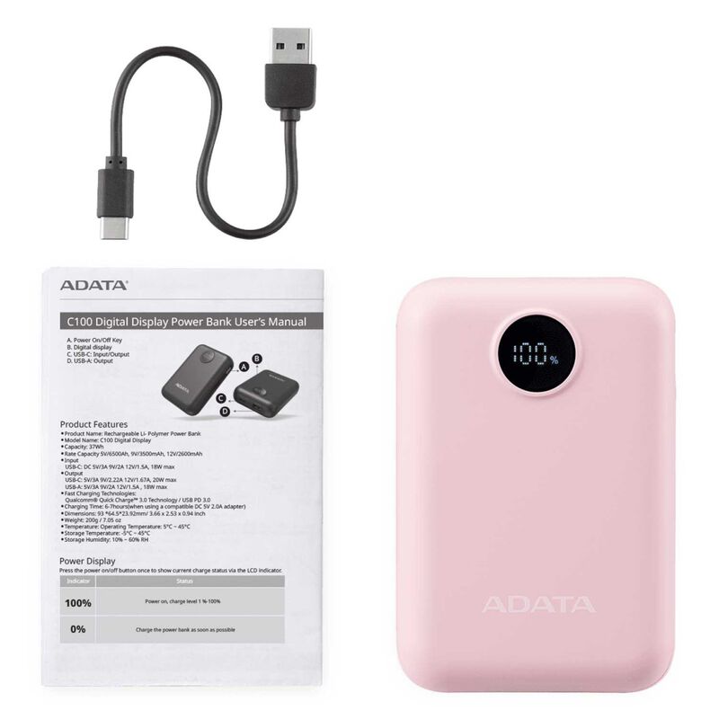 Bater&iacute;a Recargable ADATA C100 Powerbank 10000mA... image number null