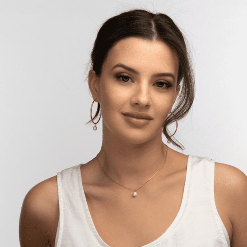 Juego Joyer&iacute;a Mujer Perlas, Collar Aretes Oro P... image number null