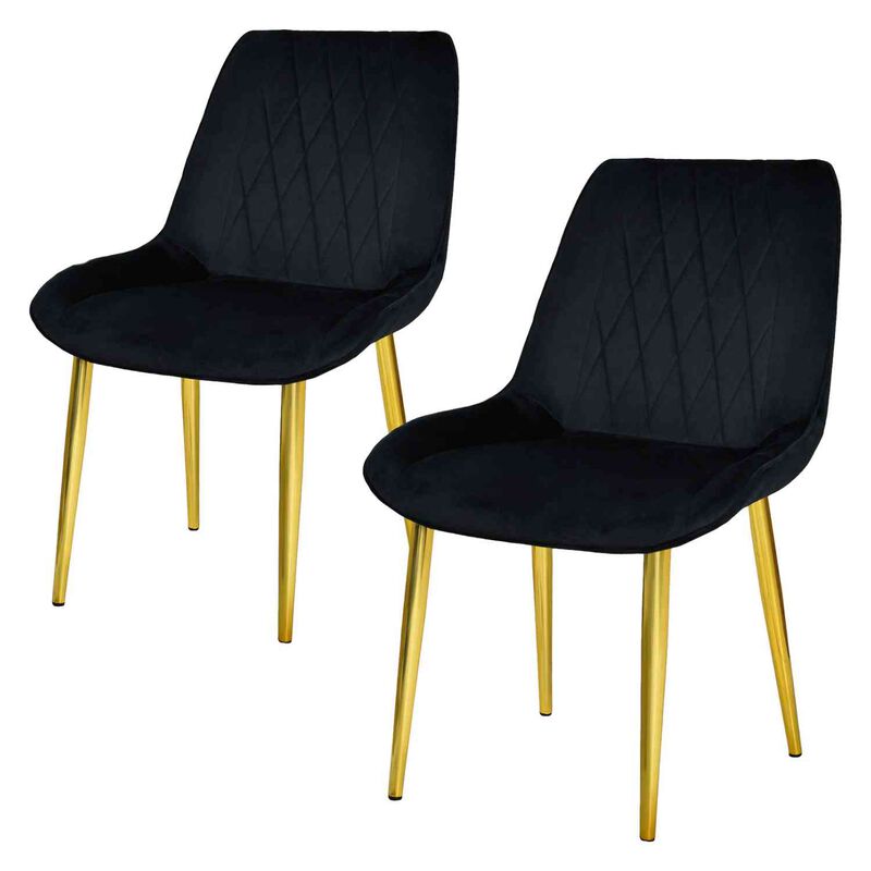 Set 2 Sillas Comedor Tapizadas Terciopelo Elega... image number null