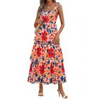 Vestido Wenrine Floral Sin Mangas con Volantes