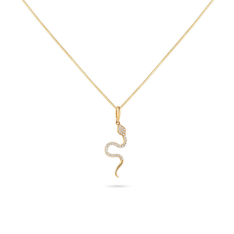 Dije Serpiente Oro Amarillo 14k Con Zirconia image number null