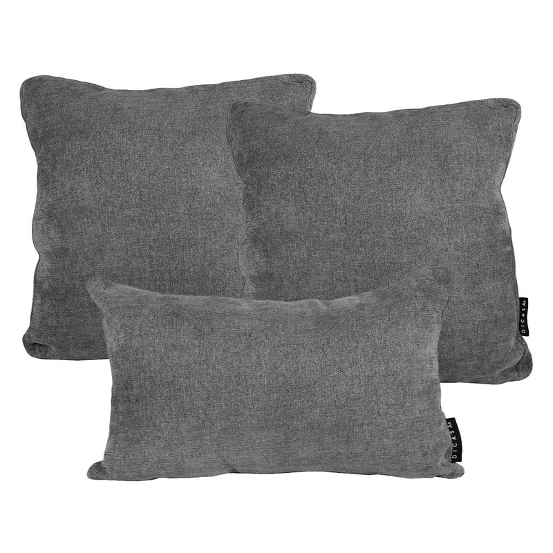 Set De 3 Cojines Rogga 1 Delta Y 2 Zita Gris Os... image number null
