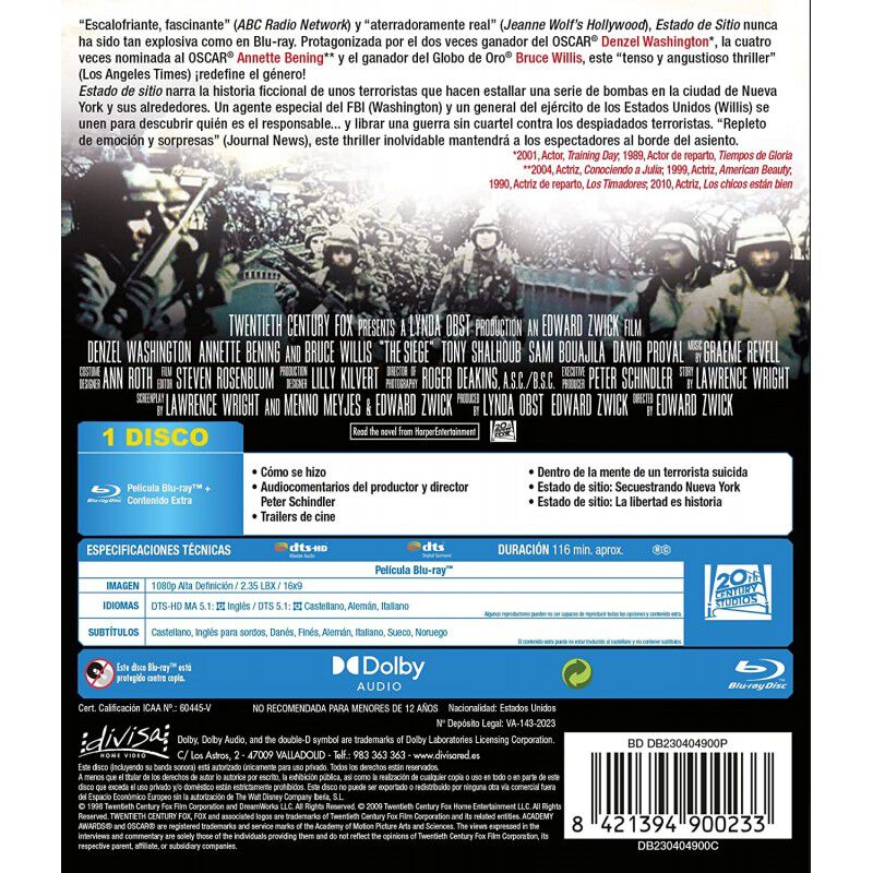 Estado de Sitio (The Siege) (Blu-ray) [Blu-ray] image number null