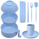 Set De Tazones Romooa 6 Piezas 40 Oz Azul N&oacute;rdico De Paja De Trigo