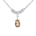 Gargantilla De Plata 925 Con Cristal Color Zafiro Azul (42 + 3Cm Aprox)