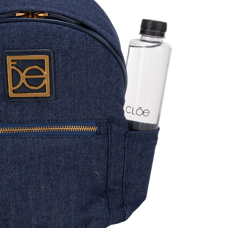 Mochila Mediana Con Charm Decorativo Color Azul... image number null