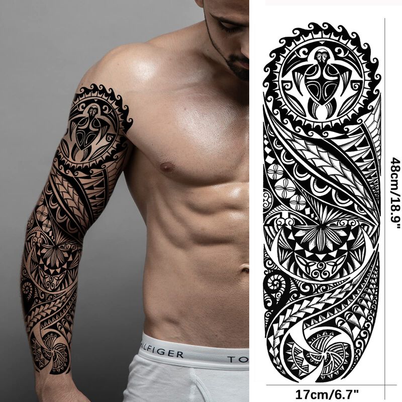 Manga De Tatuaje Temporal Briyhose 6 L&aacute;minas Ne... image number null