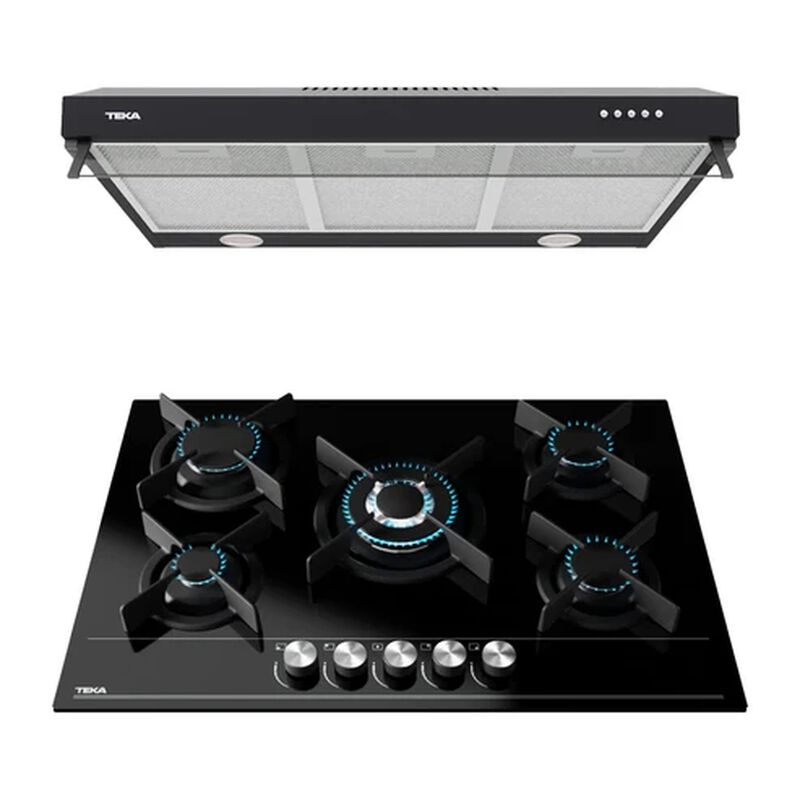Combo Parrilla Vitro Gas Campana 75cm Crystal N... image number null