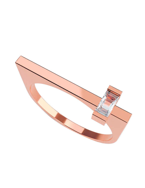 Anillo de Compromiso en Oro Rosa 10K con Circon... image number null