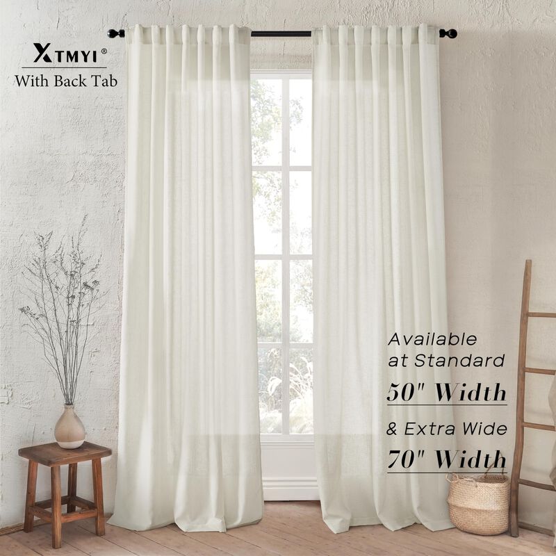 Cortinas Xtmyi De Lino Transparente Para Ventan... image number null