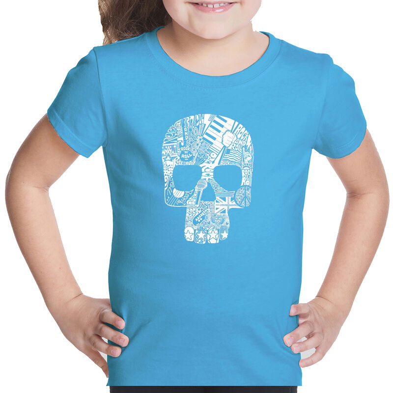 Camiseta Word Art Para Ni&ntilde;a - Calavera Rock & R... image number null