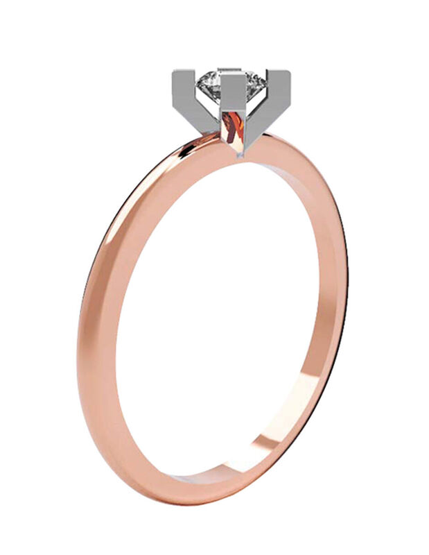 Anillo de Compromiso en Oro Rosa de 14K con Dia... image number null