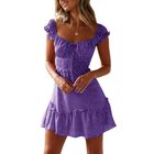 Vestido Yobecho Talla Grande Violeta Estampado Floral Mangas Tipo Capucha