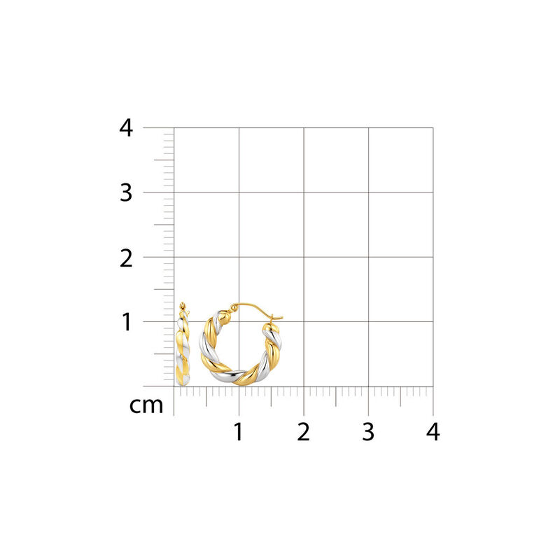 Arracadas Oro Blanco Y Amarillo 14k 13mm image number null