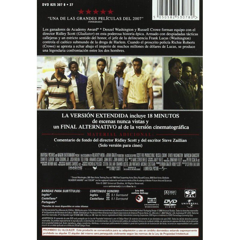 American Gangster (edici&oacute;n Extendida)  [dvd] image number null