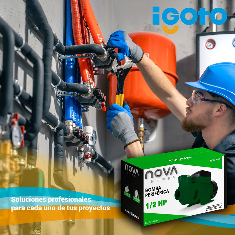 Bomba Periferica 1/2 Hp, 370 W Igoto Pe-60 image number null