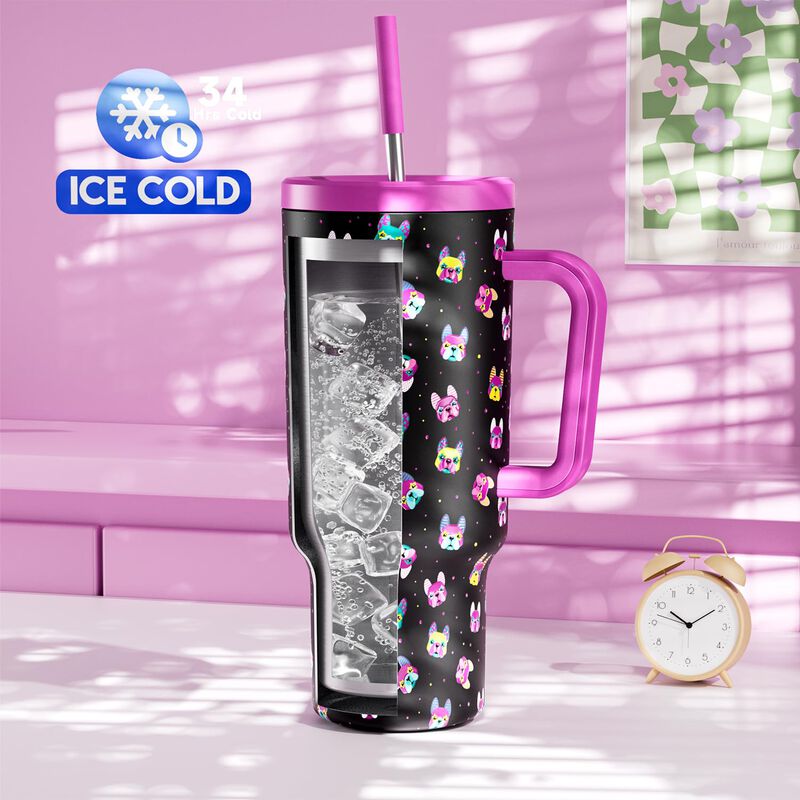 Vaso T&eacute;rmico Meoky 1200 ml Con Asa Y Pajilla image number null