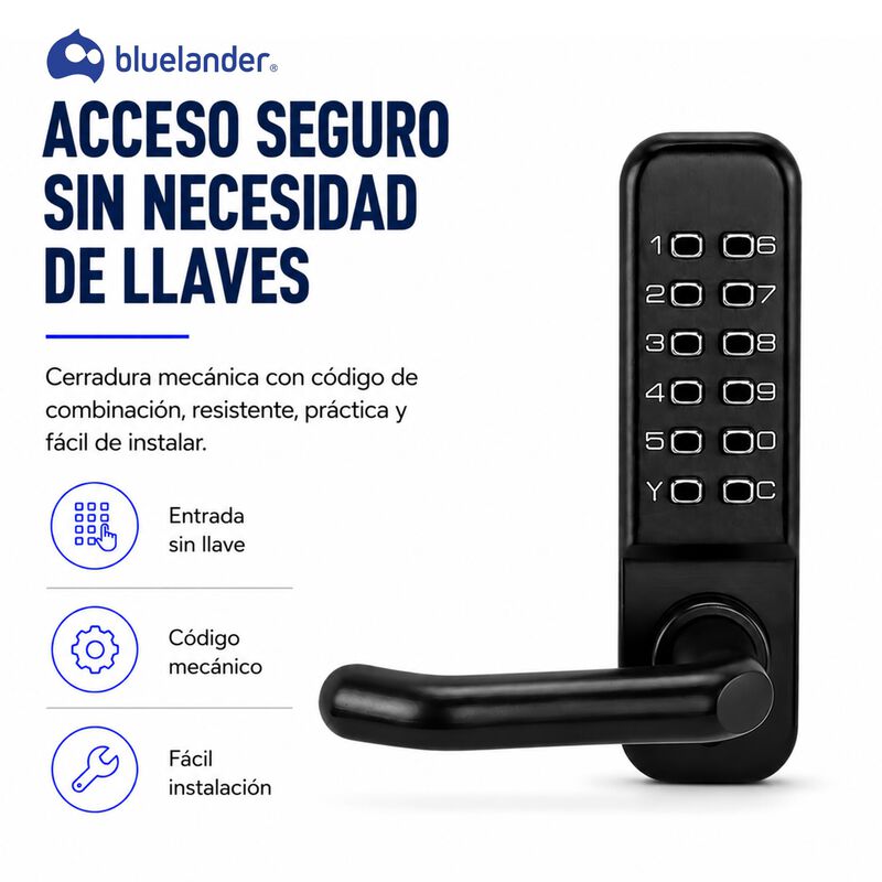 Cerradura Mec&aacute;nica Con C&oacute;digo Para Puerta, Sin ... image number null