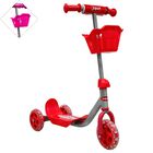 Scooter para Ni&ntilde;os con Canastilla Tres Ruedas de Goma Manubrio Ajustable de 60 a 72 cm Soporta hasta 25 kg - Rojo