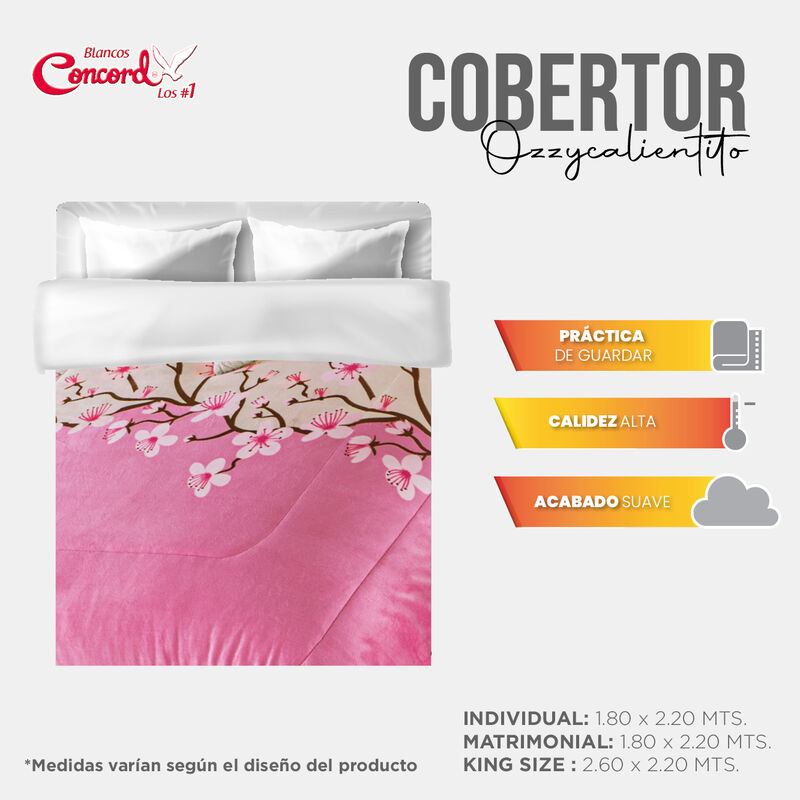 COBERTOR PACHI FLOR DE CEREZO V2 CAFE KS/XL-QS image number null