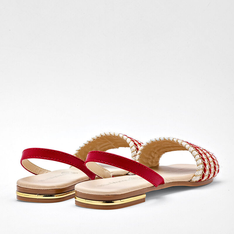 Liz mariana Sandalia para mujer rojo blanco oro image number null