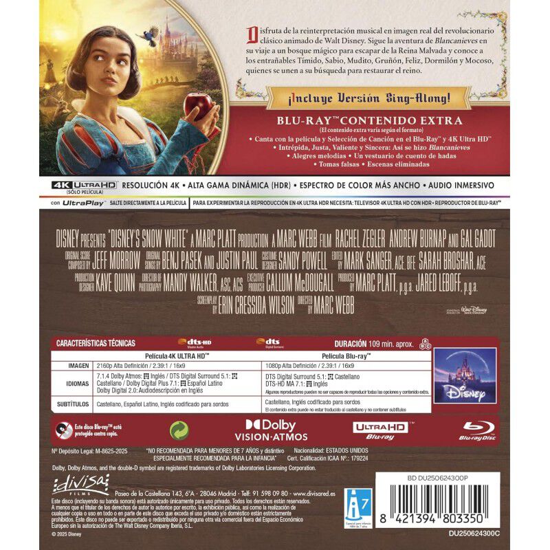 Blancanieves [4K UHD, Blu-ray] (2025) Snow Whit... image number null