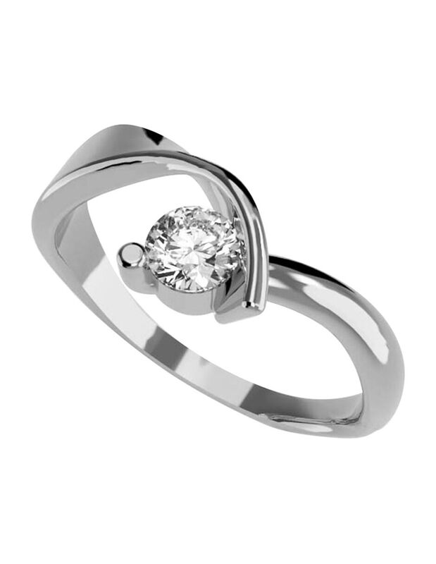 Anillo de Compromiso en Oro Blanco 10K con Circ... image number null