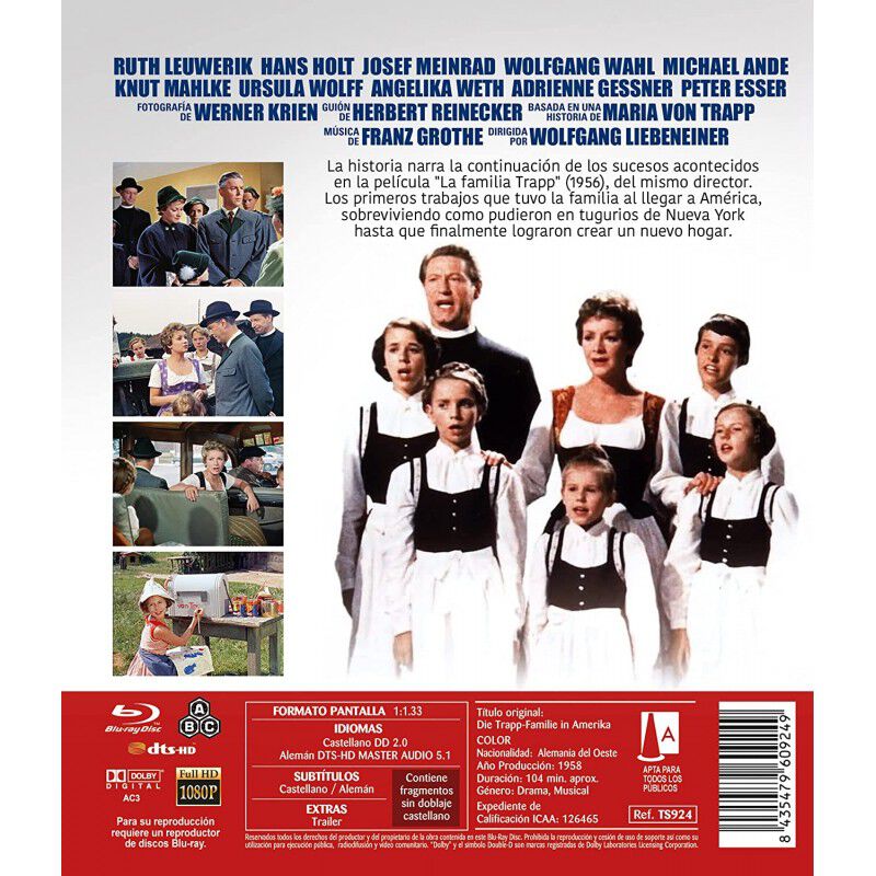 La Familia Trapp En Am&eacute;rica Blu-ray 1958 image number null