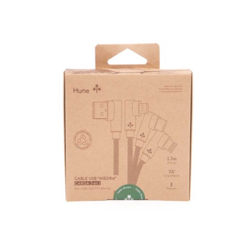 Cable Datos Hune Usb-a A 3en1 Verde Usb-c Micro... image number null