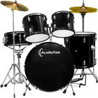 Bateria Musical Acústica Junior 5 Piezas  Altura Ajustable Aro Negro