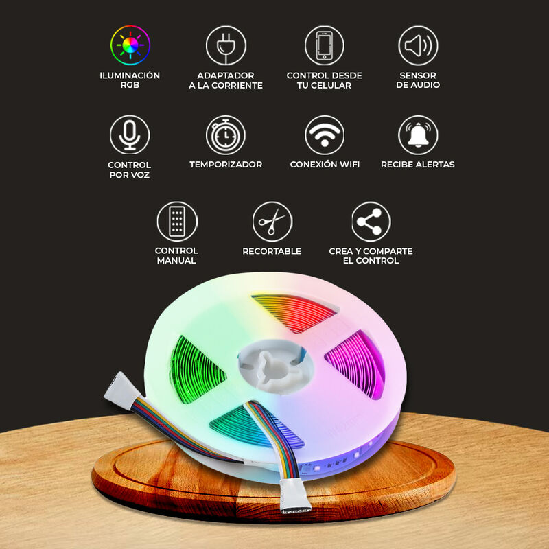 Tira Led Rgb Wifi 5 Metros Interior Tecnolite C... image number null