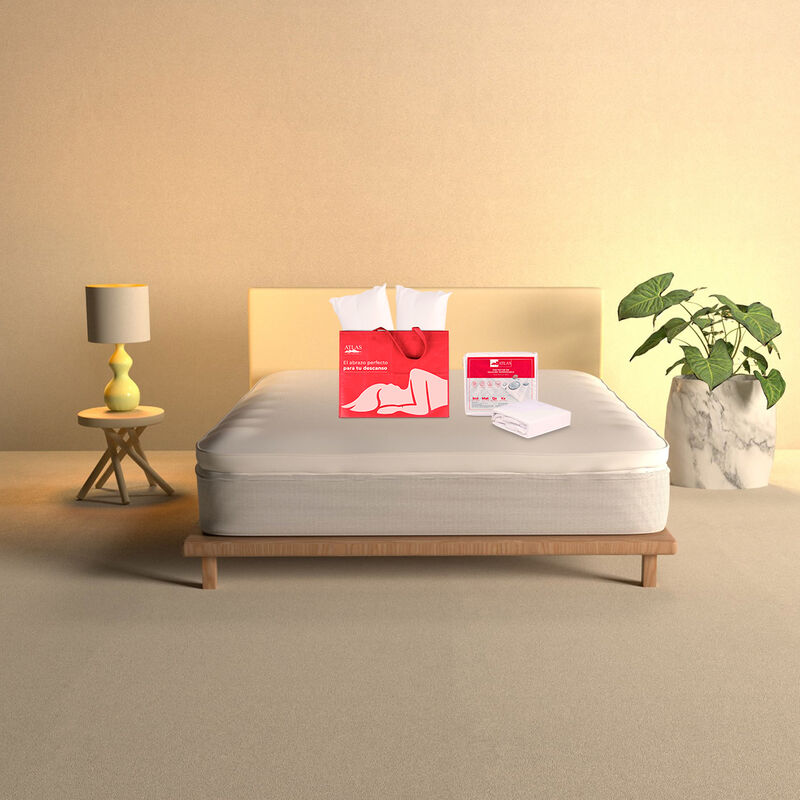 Almohadas + Protector Cubre Colch&oacute;n Matrimonial... image number null